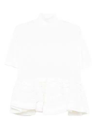 Alaïa Wool Peplum Top In White