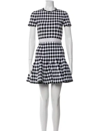 Pre-owned Alaïa Wool Plaid Print Skirt Set In White