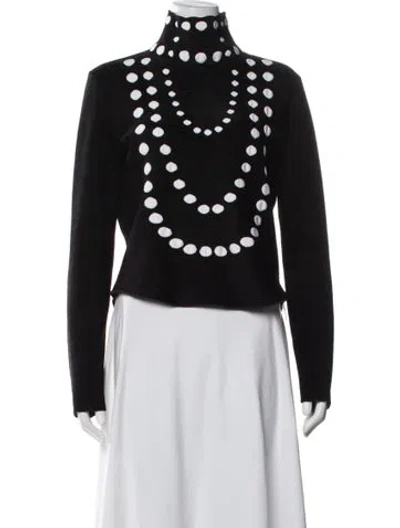 Pre-owned Alaïa Wool Polka Dot Print Top In Black