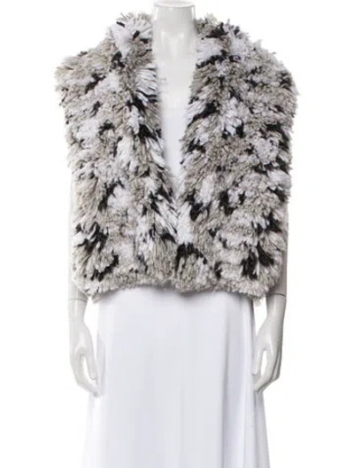 Pre-owned Alaïa Wool Printed Faux Fur Jacket In Multicolor