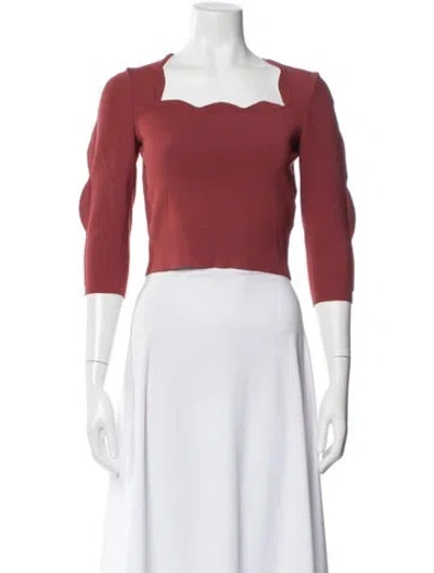 Pre-owned Alaïa Wool Square Neckline Top In Red