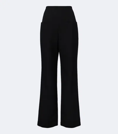 Alaïa Wool Straight Pants In Black