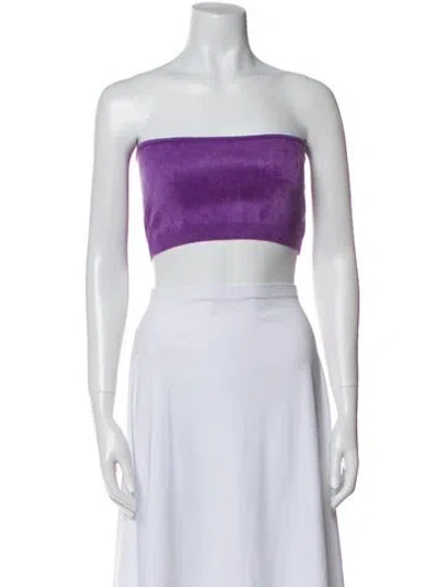 Pre-owned Alaïa Wool Strapless Crop Top In Black