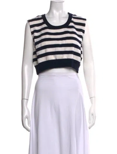 Pre-owned Alaïa Wool Striped Crop Top In Red