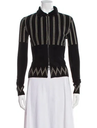 Pre-owned Alaïa Wool Striped Evening Jacket In Black