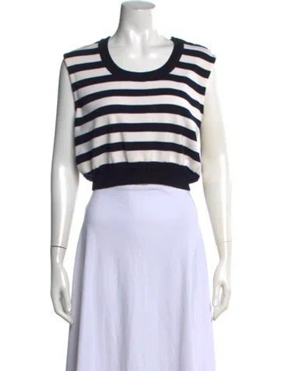 Pre-owned Alaïa Wool Striped Top In White