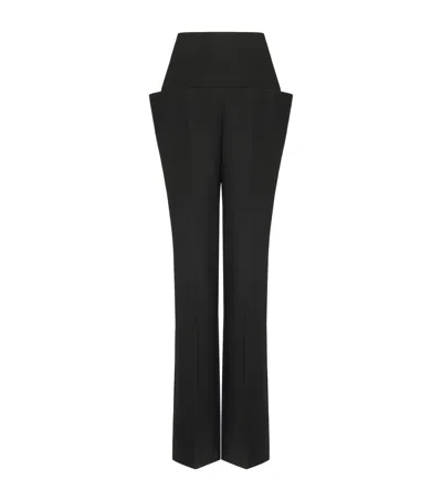 Alaïa Wool Tailored Trousers In Black