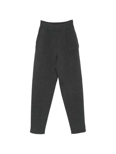 Alaïa Wool Tapered Trousers In Gray