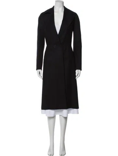 Pre-owned Alaïa Wool Trench Coat In Blue