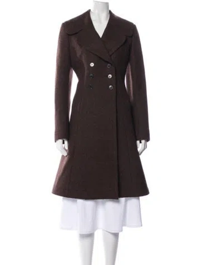 Pre-owned Alaïa Wool Trench Coat In Brown