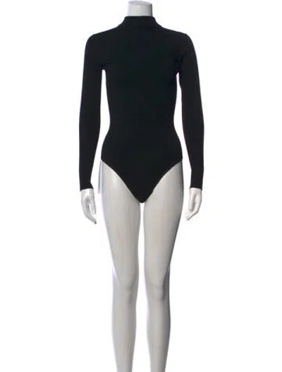Pre-owned Alaïa Wool Turtleneck Bodysuit In Black