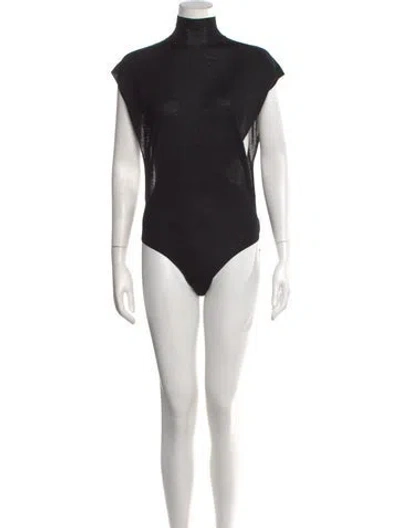 Pre-owned Alaïa Wool Turtleneck Bodysuit W/ Tags In Black