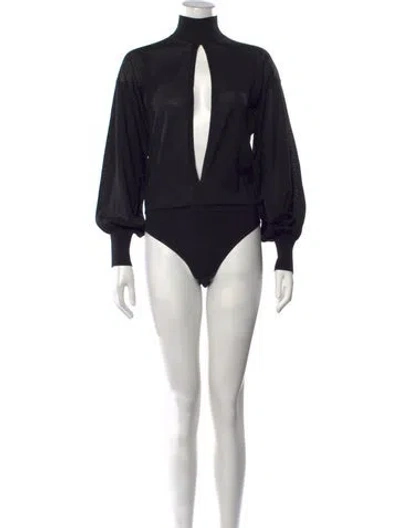 Pre-owned Alaïa Wool Turtleneck Bodysuit W/ Tags In Black