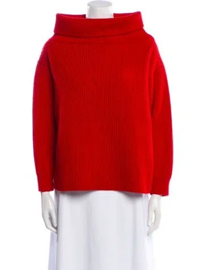 Pre-owned Alaïa Wool Turtleneck Sweater In Red
