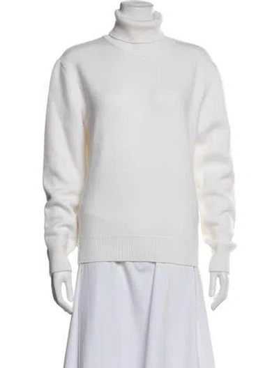 Pre-owned Alaïa Wool Turtleneck Sweater In White