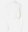 Alaïa Wool Turtleneck Sweater In White