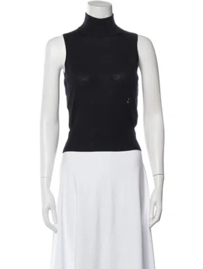 Pre-owned Alaïa Wool Turtleneck Top In Blue