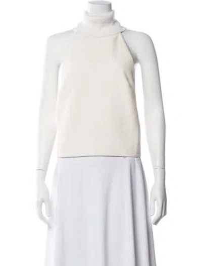 Pre-owned Alaïa Wool Turtleneck Top W/ Tags In Neutrals