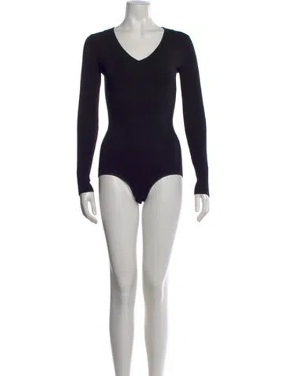 Pre-owned Alaïa Wool V-neck Sweater In Black