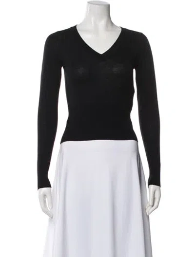 Pre-owned Alaïa Wool V-neck Sweater In Blue