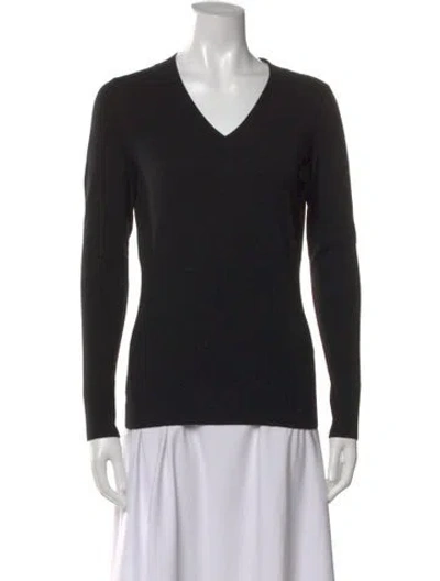 Pre-owned Alaïa Wool V-neck Top In Black