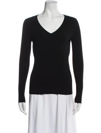 Pre-owned Alaïa Wool V-neck Top In Blue