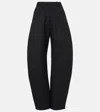Alaïa High-rise Round Wide-leg Crepe Pants In Black