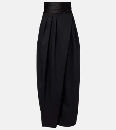 Alaïa Wool Wide-leg Pants In Black