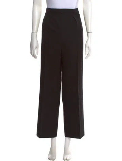 Pre-owned Alaïa Wool Wide Leg Pants In Black