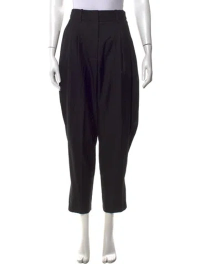 Pre-owned Alaïa Wool Wide Leg Pants In Black