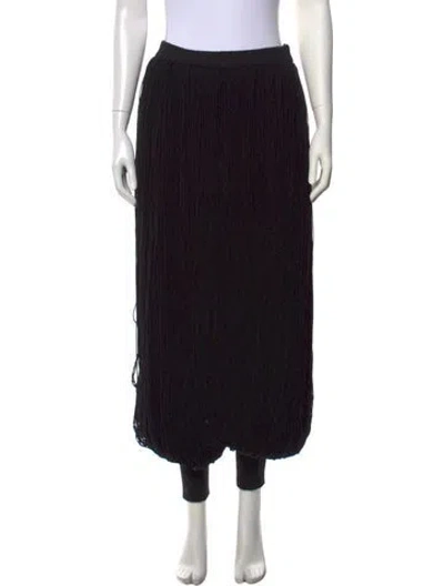 Pre-owned Alaïa Wool Wide Leg Pants In Black