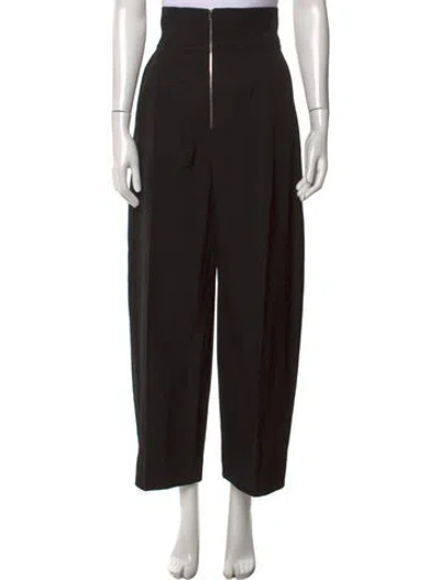 Pre-owned Alaïa Wool Wide Leg Pants In Black