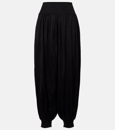 Alaïa Womens Noir Alaia Draped Jersey Trousers In Black