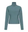 Alaïa Wool-blend Cinched Sweater In Blue