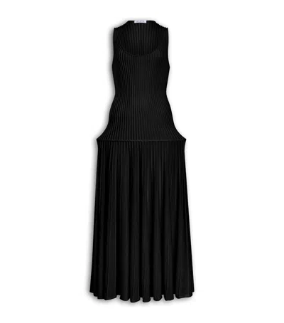 Alaïa Wool-blend Crinoline Midi Dress In Black