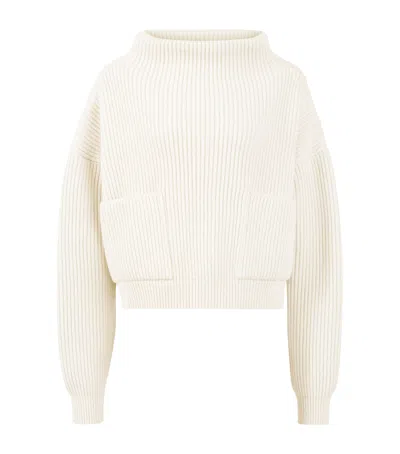 Alaïa Wool-blend Pocket Sweater In White