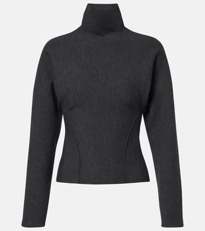 Alaïa Wool-blend Turtleneck Sweater In Gray