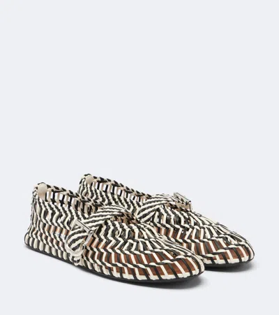 Alaïa Alaia Woven Leather Ballet Flats In Multi