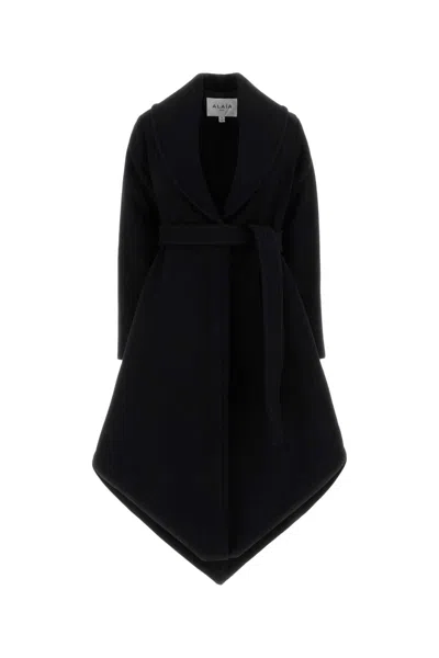 Alaïa Alaia Wrap Coat Double Face Wool In Black