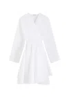Alaïa Womens Spiral-belt Pleated Cotton-poplin Mini Dress Blanc