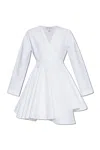Alaïa Womens Spiral-belt Pleated Cotton-poplin Mini Dress Blanc