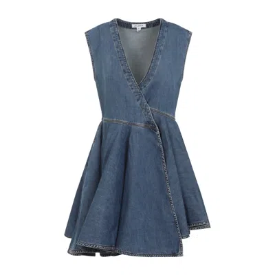 Alaïa Wrap Mini Dress 36 In Blue