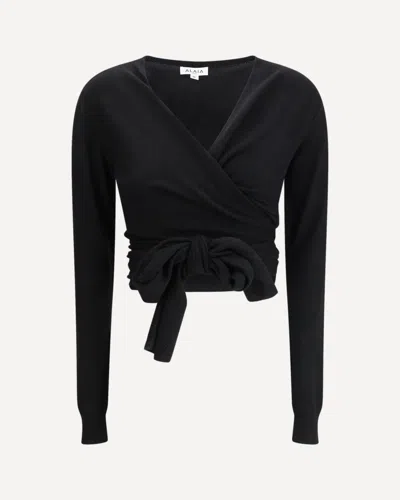 Alaïa Wrap Top In Black