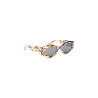 Alaïa Alaia Yellow Brown Acetate Sunglasses In Multi