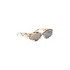 Alaïa Acetate Oval Frame Patterned Sunglasses In Gold
