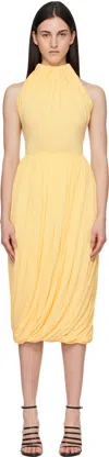 Alaïa Yellow Twisted Soft Jersey Midi Dress