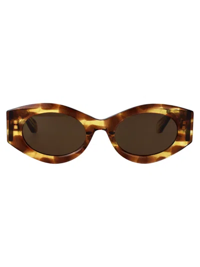 Alaïa Alaia Yellow-yellow-brown Acetate Sunglasses In Black