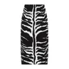 ALAÏA ZEBRA WHITE AND BLACK VISCOSE PENCIL SKIRT