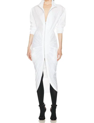 Alaïa Zip Dress Silk Parachute In White