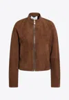 Alaïa Alaia Suede Jacket In Bomber Style In Brown